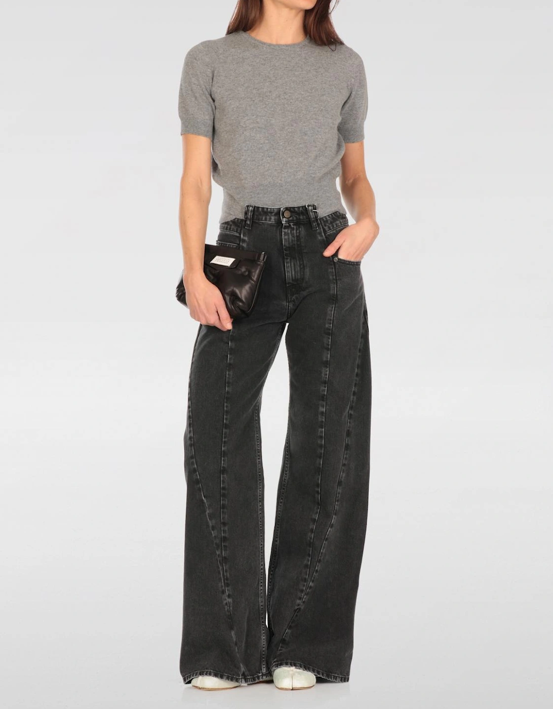 Short Sleeve Cashmere Knit Top