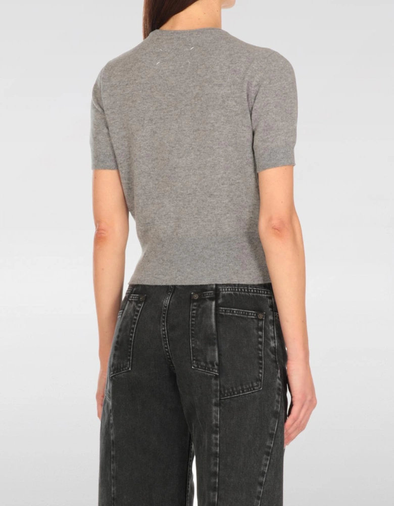 Short Sleeve Cashmere Knit Top