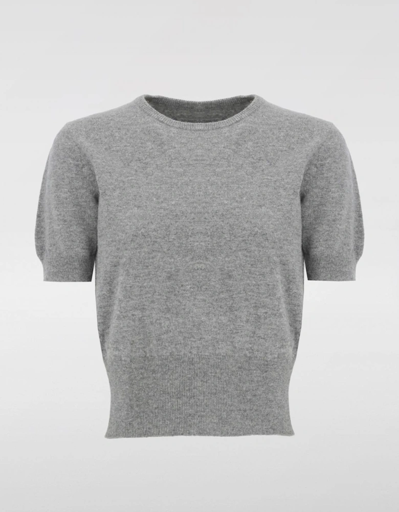 Short Sleeve Cashmere Knit Top
