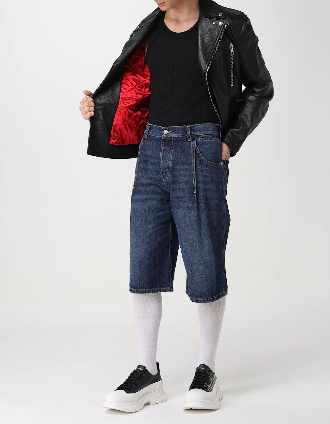 Cropped Biker Jacket 557683Q1A84 Lambskin Leather