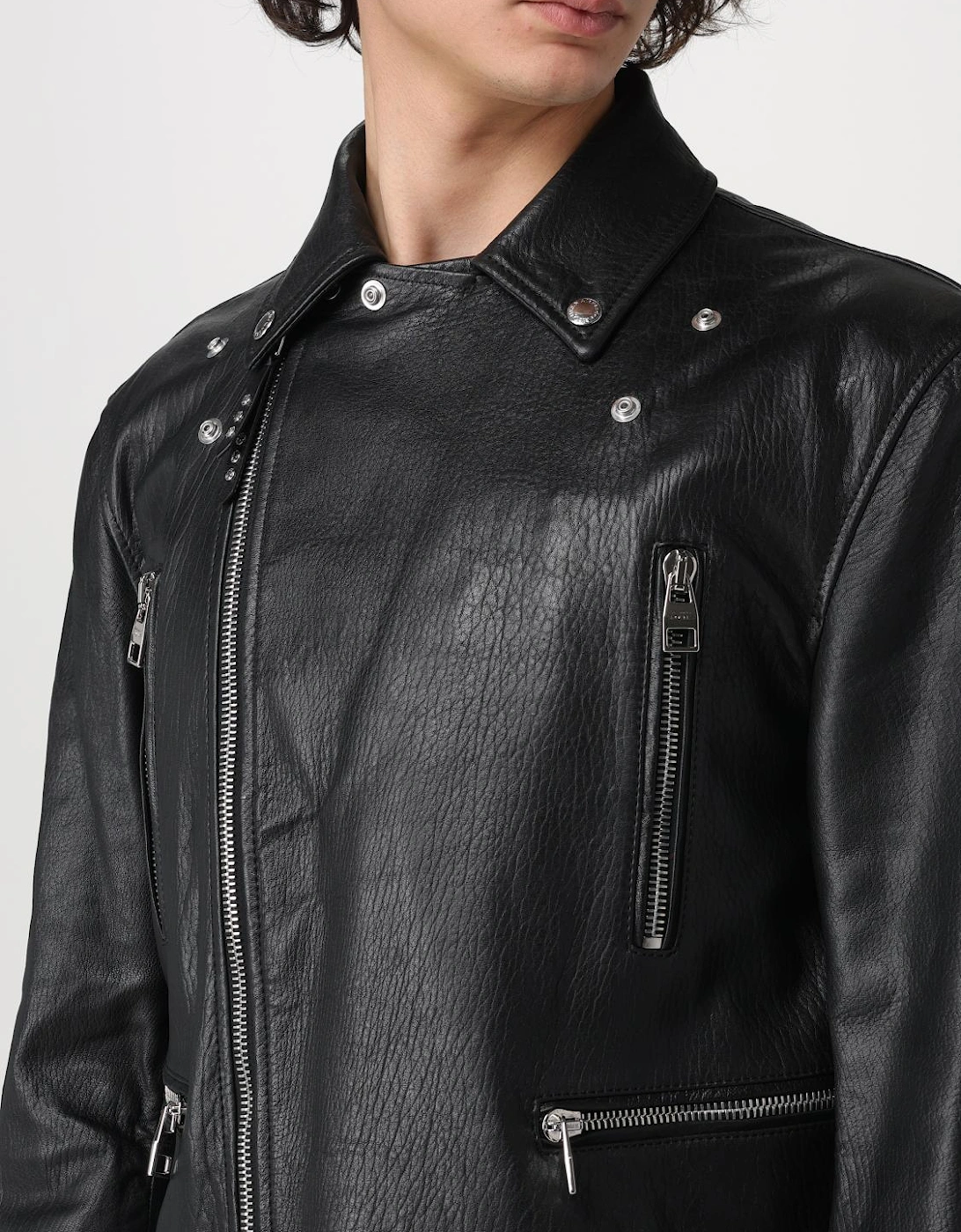 Cropped Biker Jacket 557683Q1A84 Lambskin Leather
