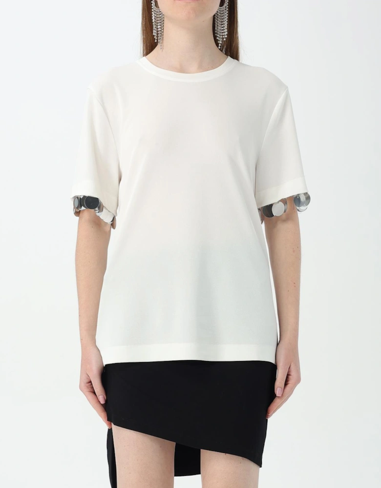 Sequinedtrimmed Cotton Jersey Tshirt