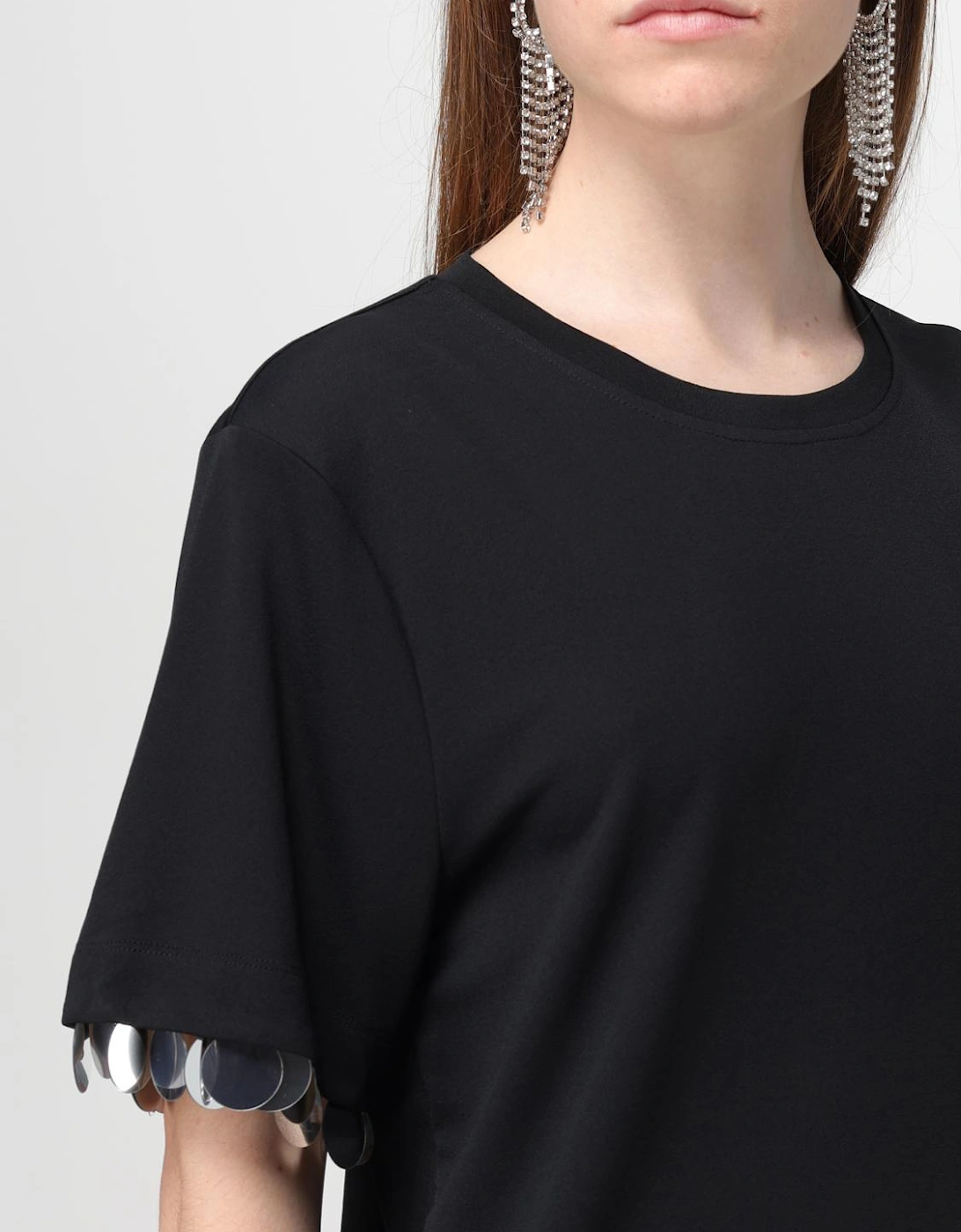 Sequinedtrimmed Cotton Jersey Tshirt