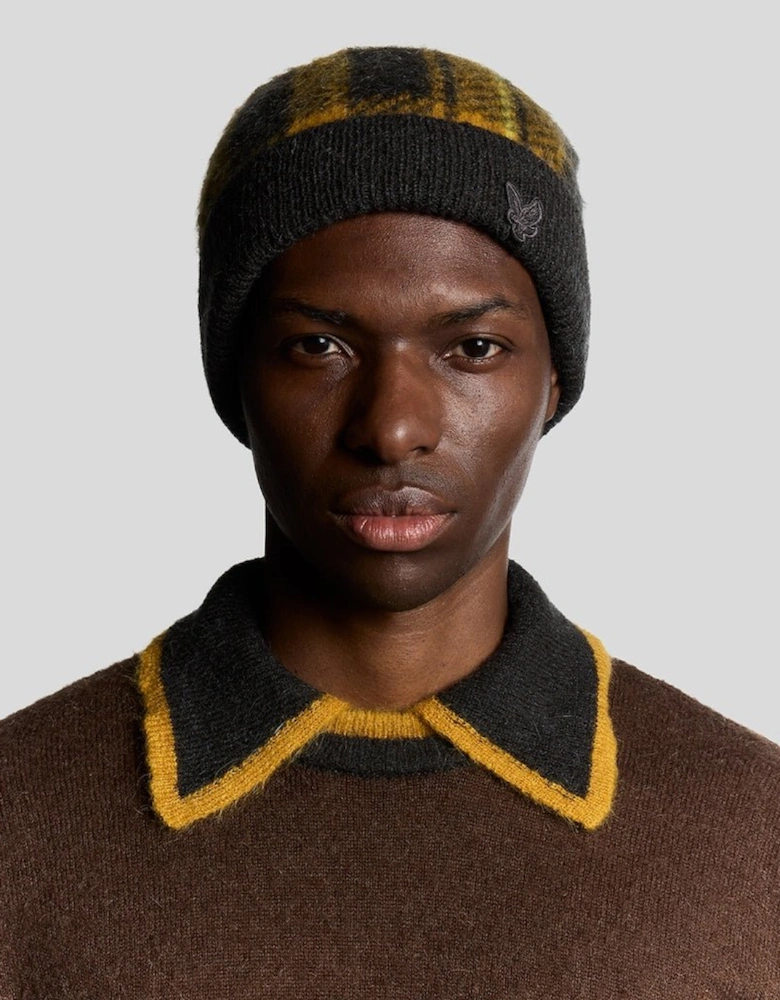 Wool Blend Tartan Beanie