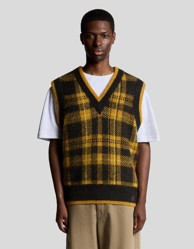 Wool Blend Tartan Vest