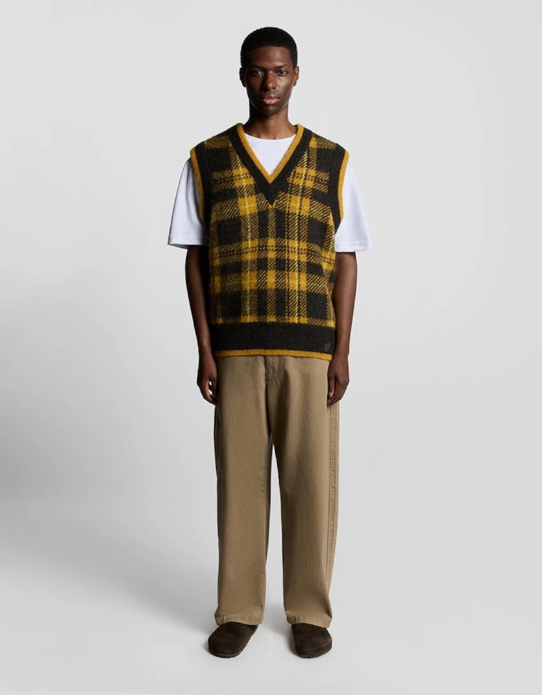Wool Blend Tartan Vest
