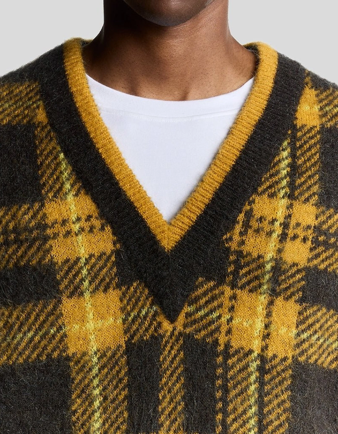 Wool Blend Tartan Vest