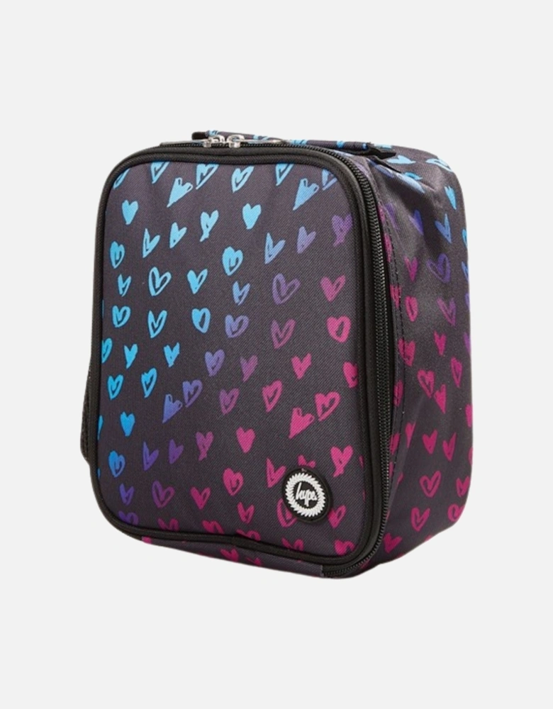 Girls Scribble Heart School Lunch Box - Multi - OS