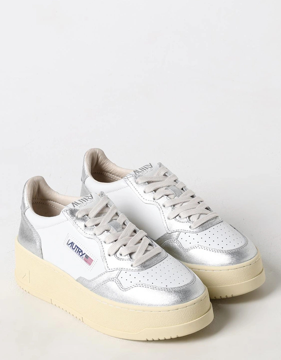 Medalist Silver Metallic Leather Sneaker