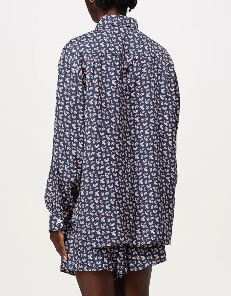 Paisleyprint Silk Pajama Set