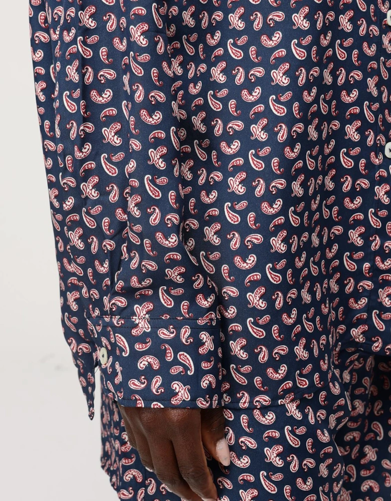 Paisleyprint Silk Pajama Set
