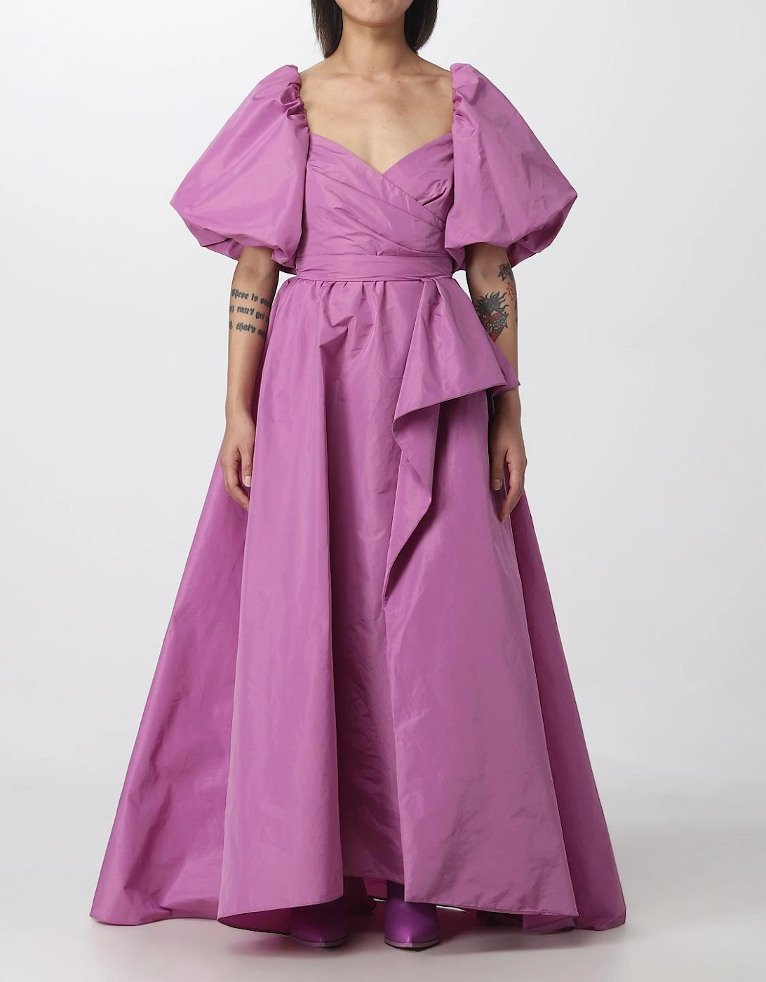 Puff Sleeve ALine Taffeta Dress, 4 of 3