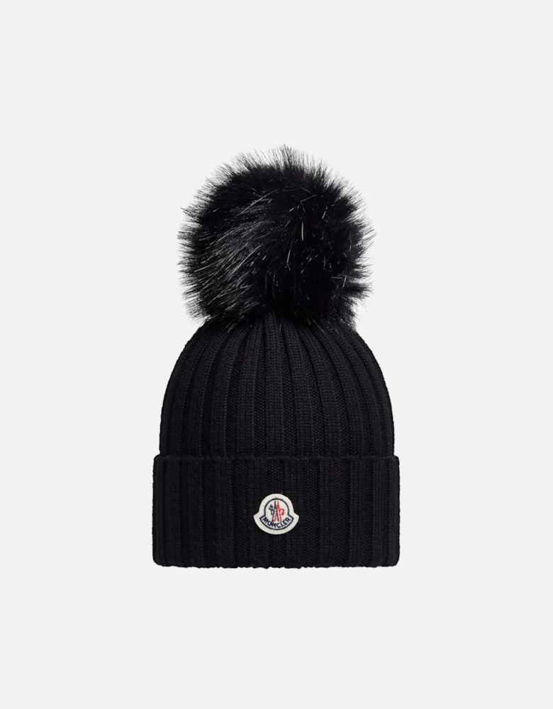 Womens Tonal Bobble Hat Black