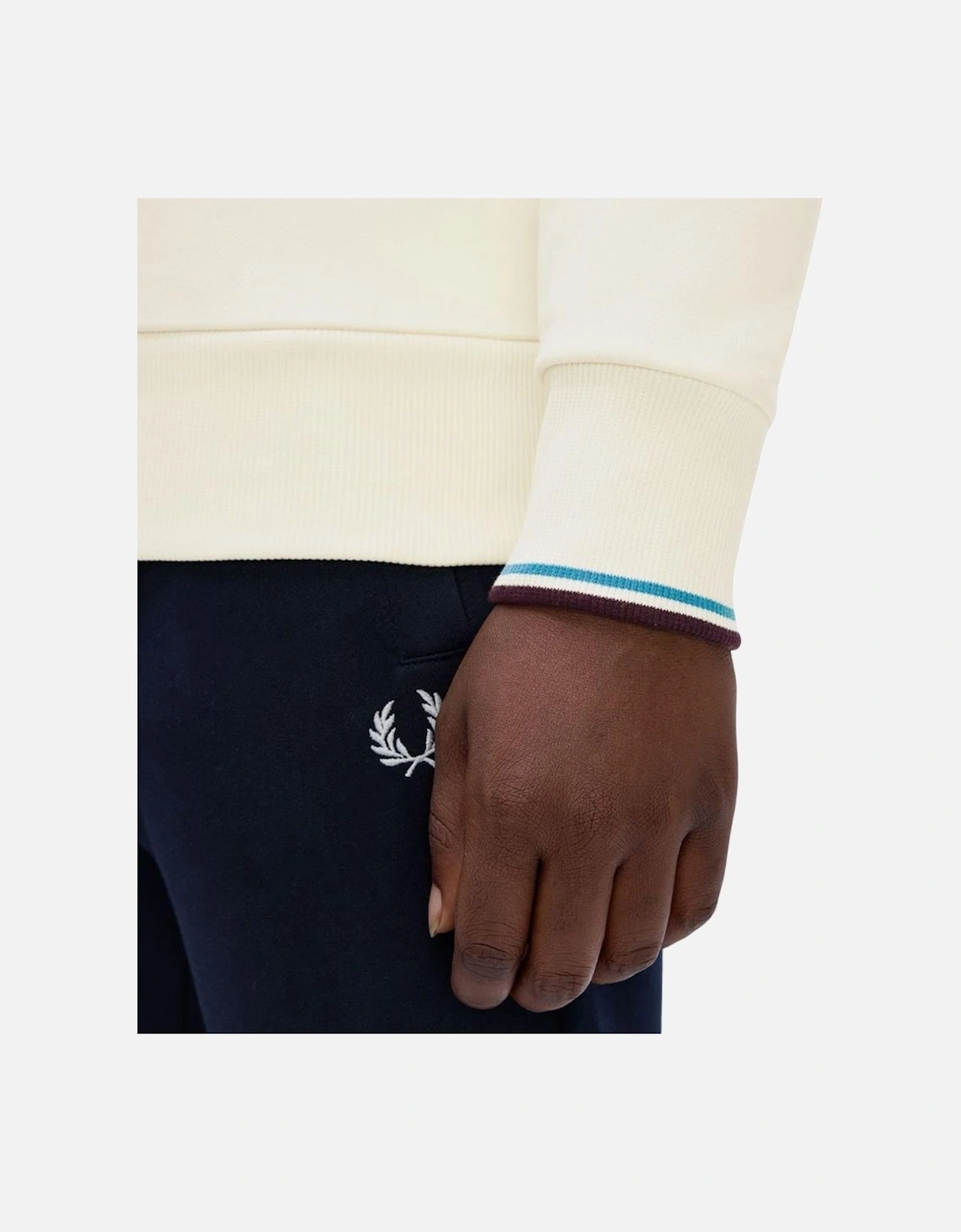 Half Zip Sweatshirt - Ecru/Oxblood