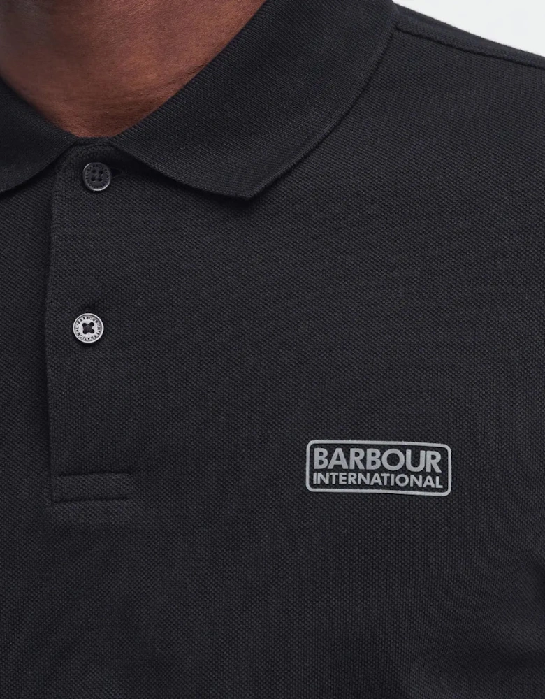 Long Sleeve Polo - Black/ Pewter