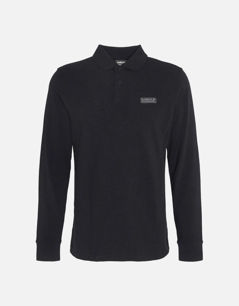 Long Sleeve Polo - Black/ Pewter