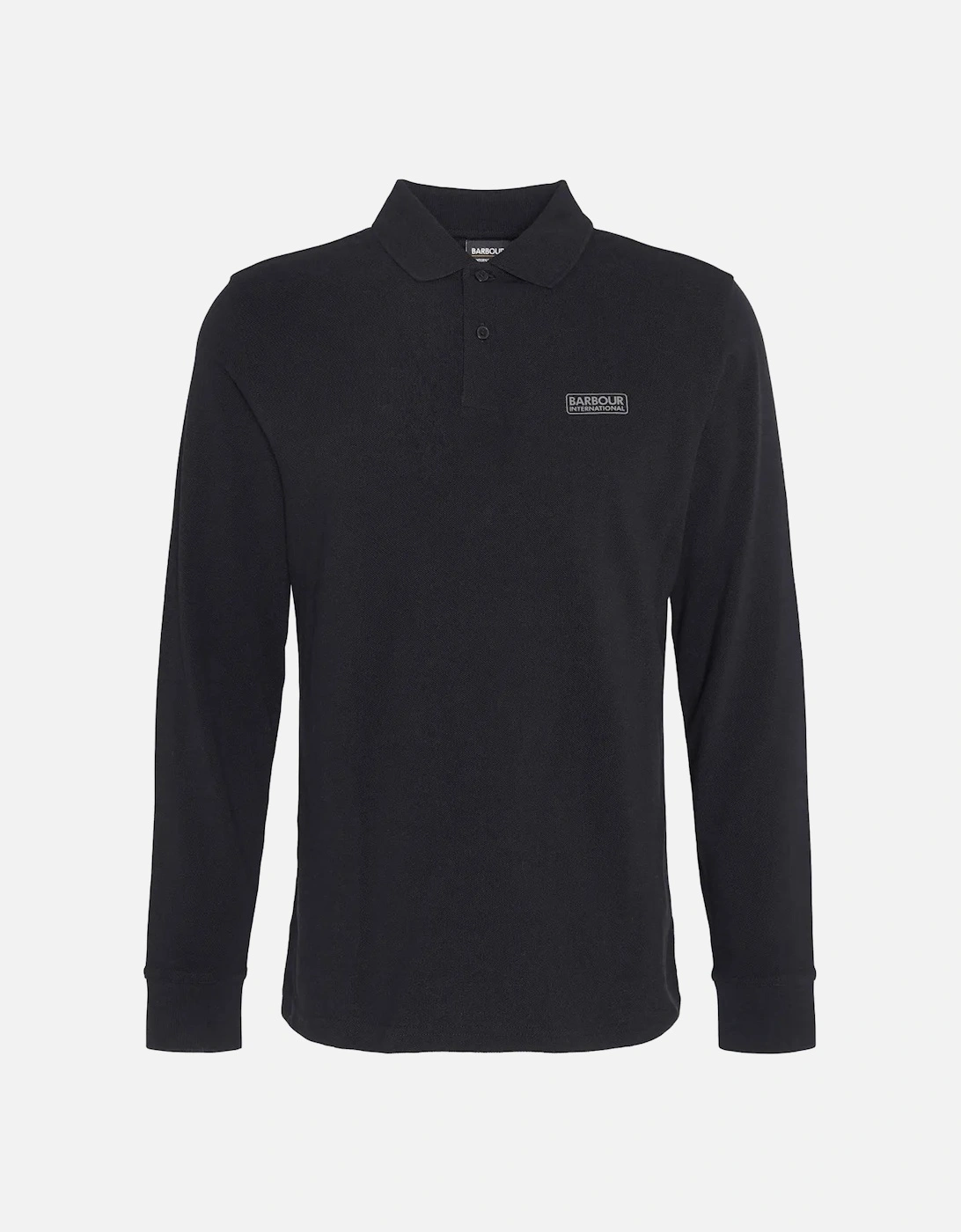 Long Sleeve Polo - Black/ Pewter