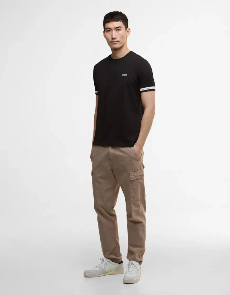 Bruce Tipped Cuff T-Shirt - Black/ White