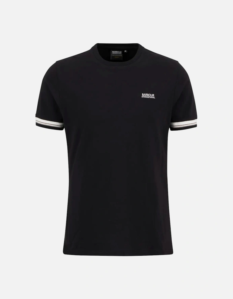 Bruce Tipped Cuff T-Shirt - Black/ White