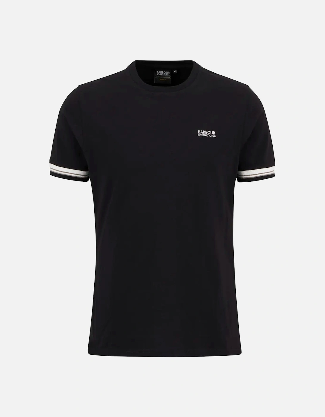Bruce Tipped Cuff T-Shirt - Black/ White