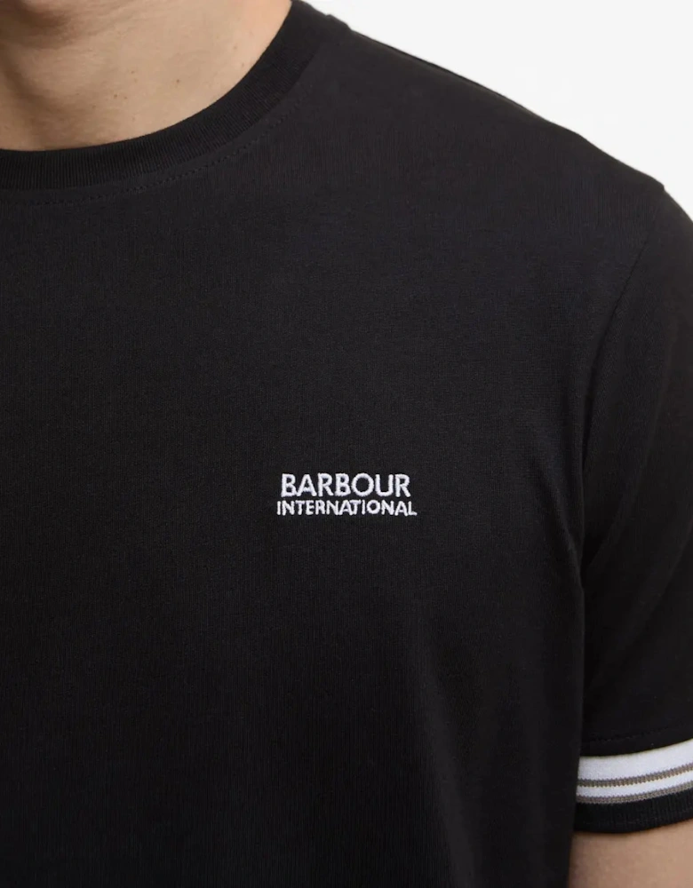 Bruce Tipped Cuff T-Shirt - Black/ White