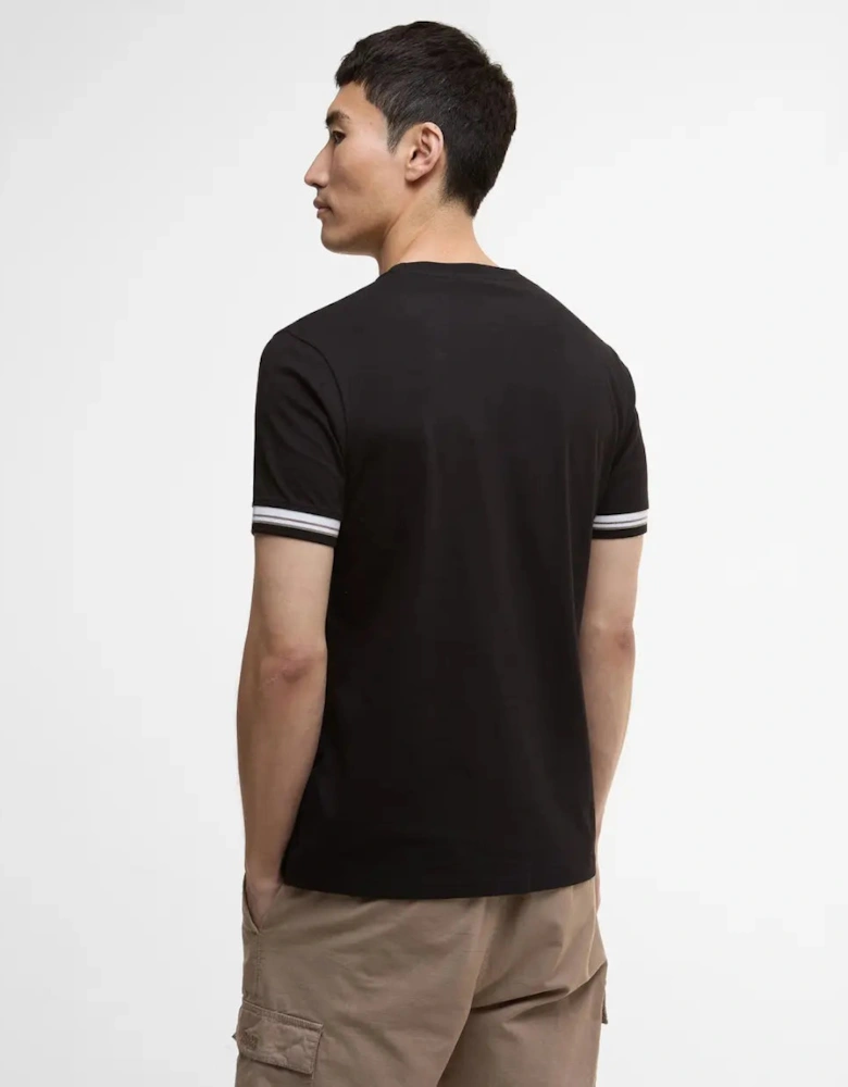 Bruce Tipped Cuff T-Shirt - Black/ White