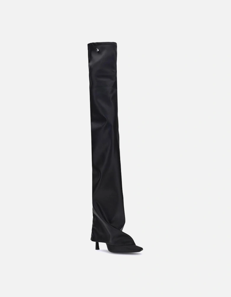 Ultra-Glamorous Stiletto Heel Draped Boots Women - Black