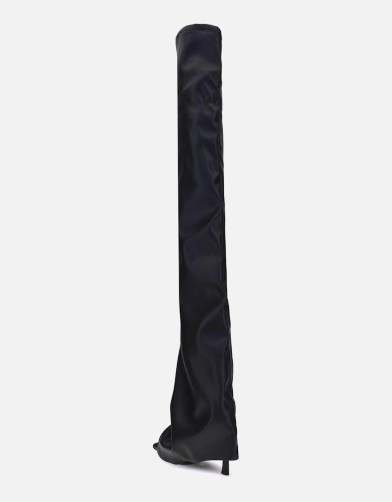 Ultra-Glamorous Stiletto Heel Draped Boots Women - Black
