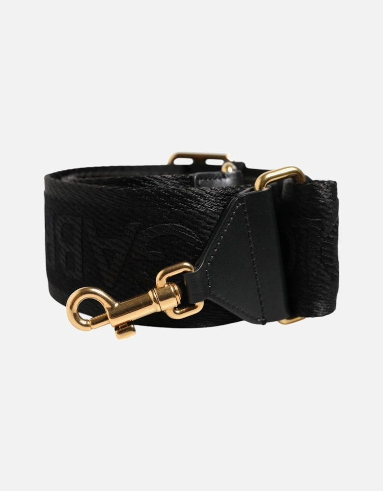 Leather and Viscose Shoulder Bag Strap Women - Black