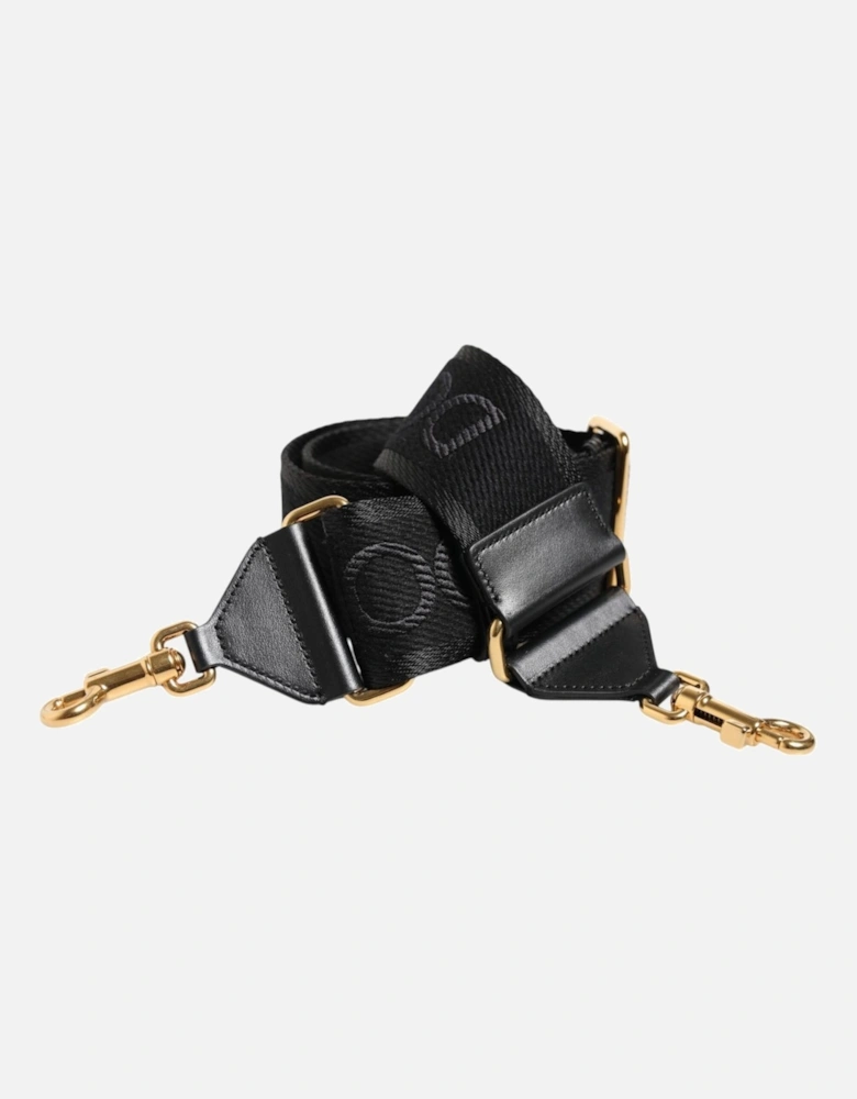 Leather and Viscose Shoulder Bag Strap Women - Black