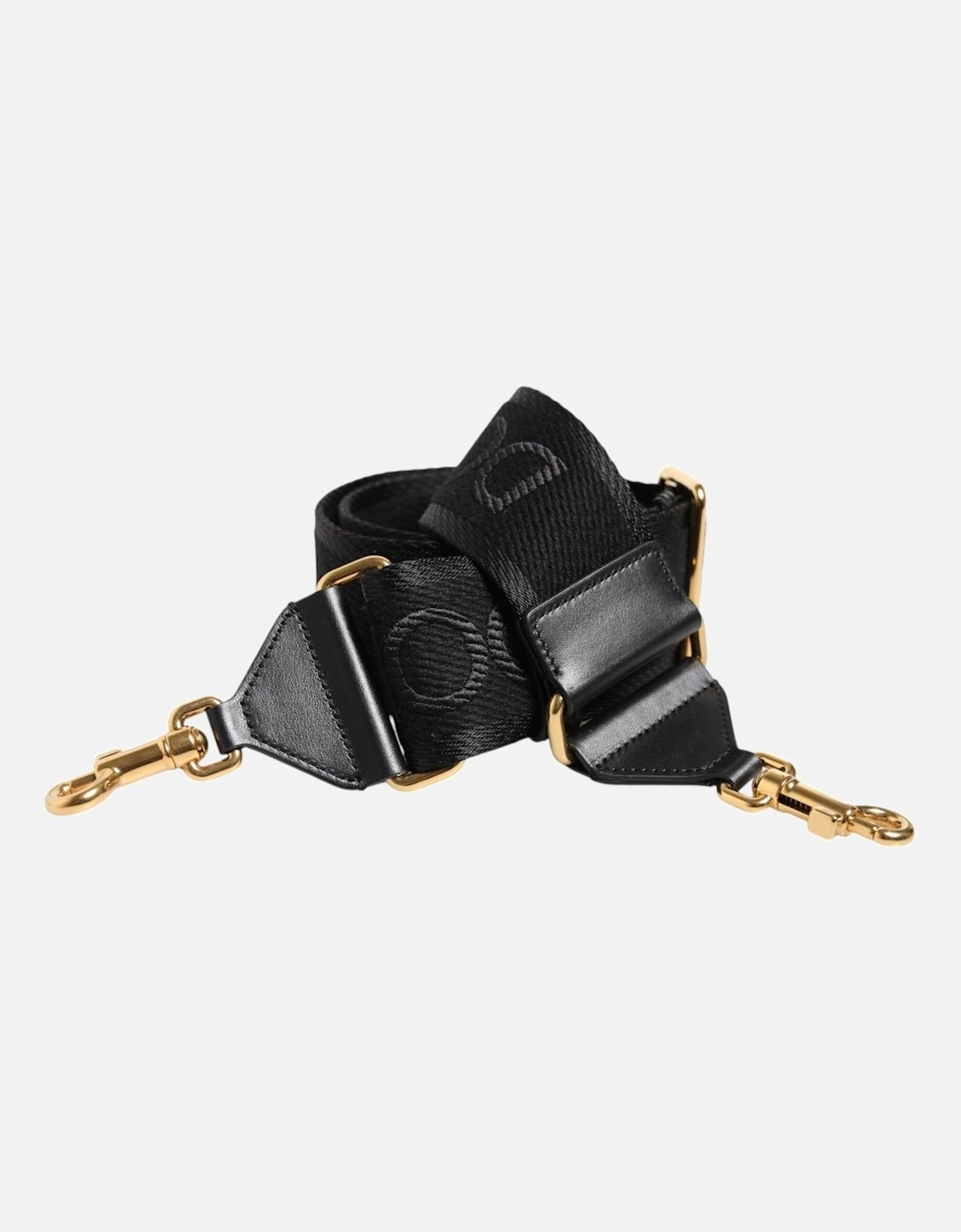 Leather and Viscose Shoulder Bag Strap Women - Black