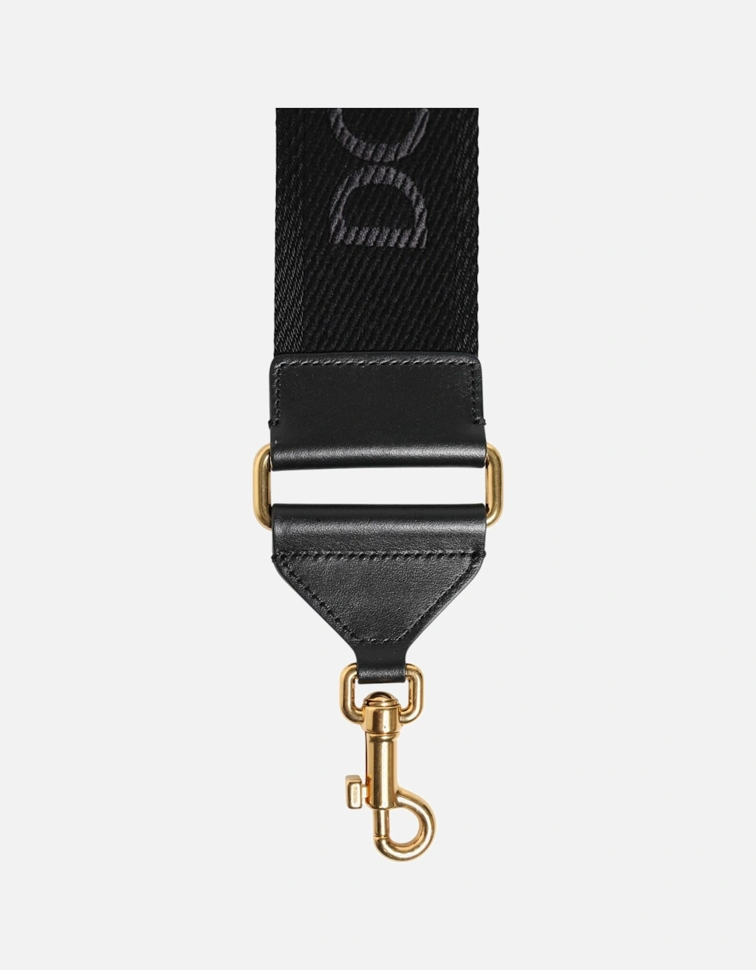 Leather and Viscose Shoulder Bag Strap Women - Black