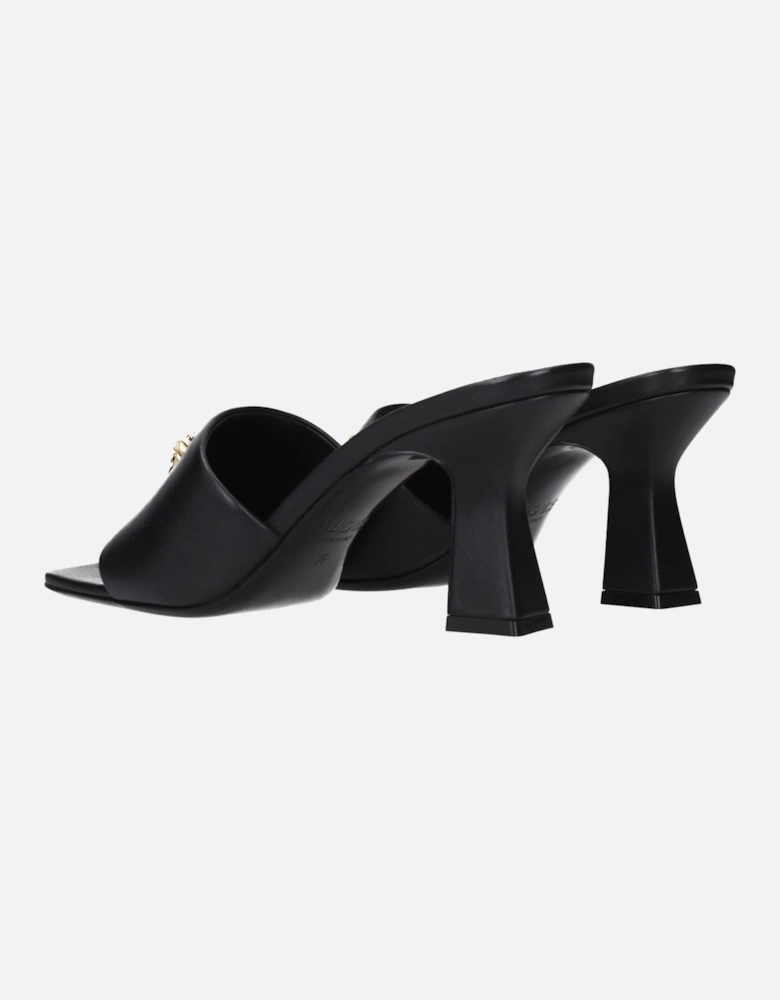 Leather Sandals with Front Detail Women - Black