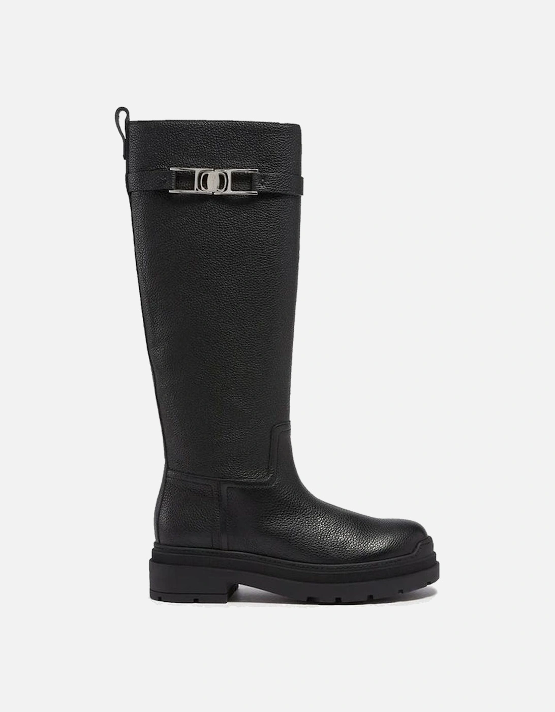 Textured Leather Ankle Boots with Side Zip Women - Black, 5 of 4