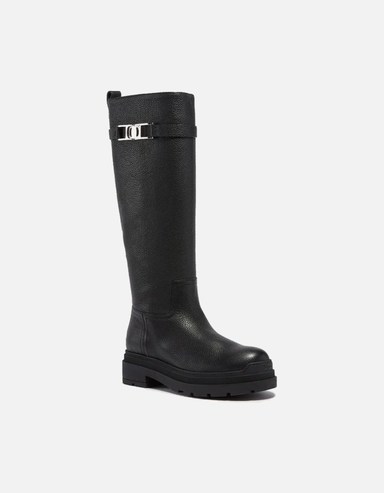 Textured Leather Ankle Boots with Side Zip Women - Black
