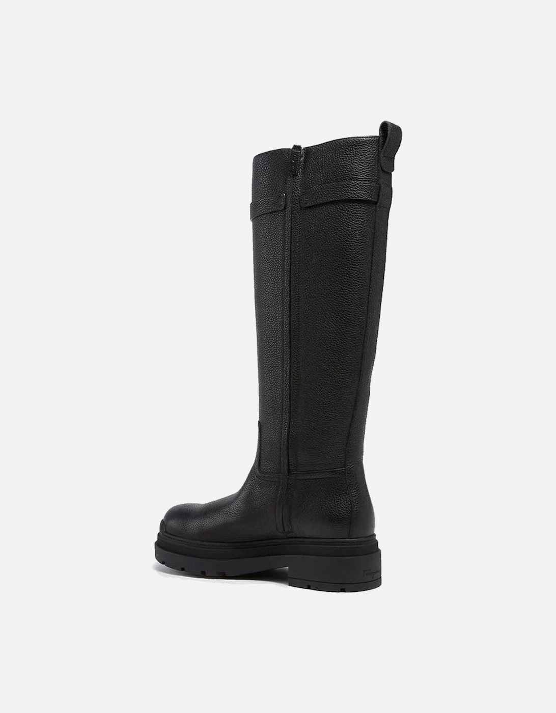 Textured Leather Ankle Boots with Side Zip Women - Black