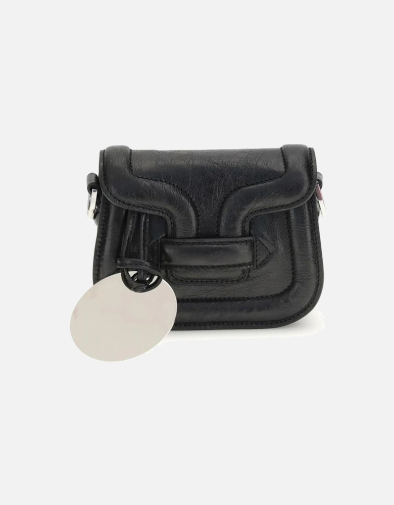 Alphaville Leather Handbag with Chain and Top Handle Women - Black