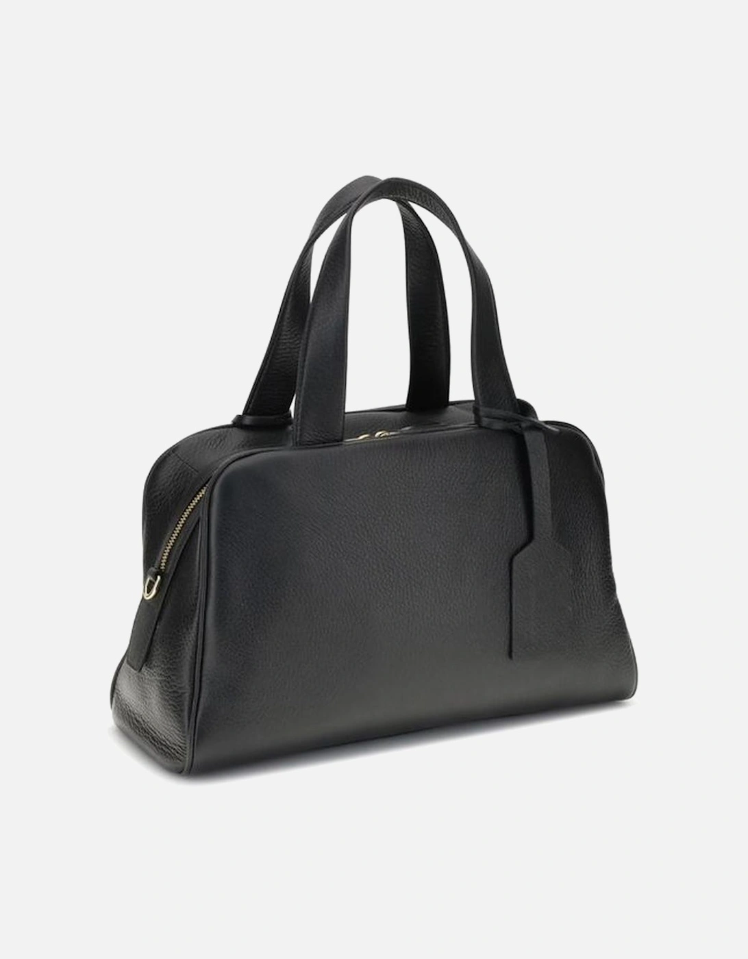Elegant Leather Handbag with Adjustable Strap Women - Black