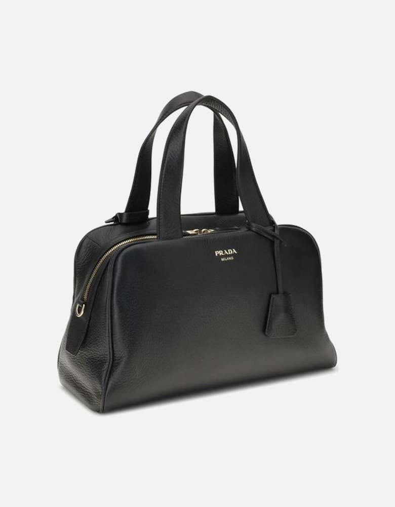 Elegant Leather Handbag with Adjustable Strap Women - Black