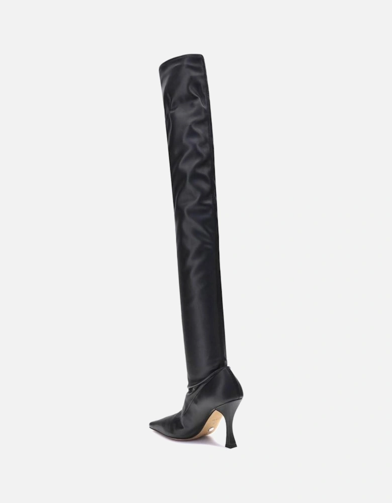 Stretch Nappa Leather Trap Boots Women - Black