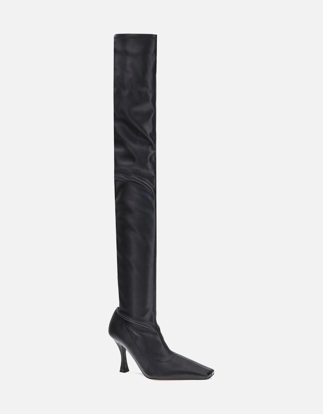 Stretch Nappa Leather Trap Boots Women - Black