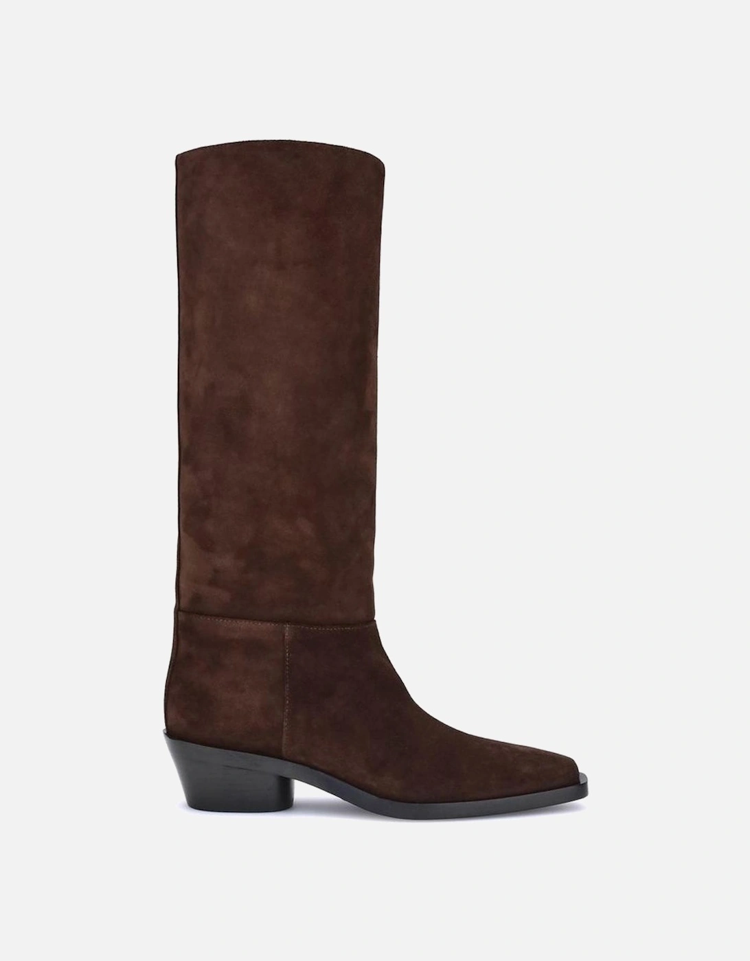 Bronco Suede Knee-High Boots with Square Toe Women - Brown, 4 of 3