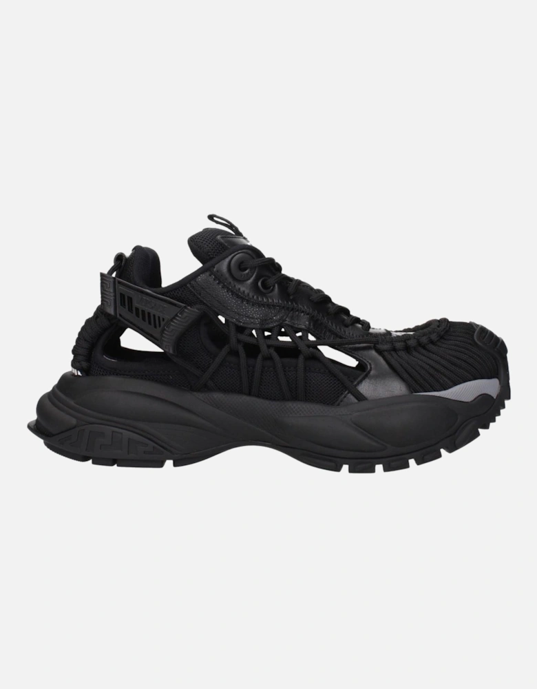 Leather Sneakers with Logo Detailing Women - Black