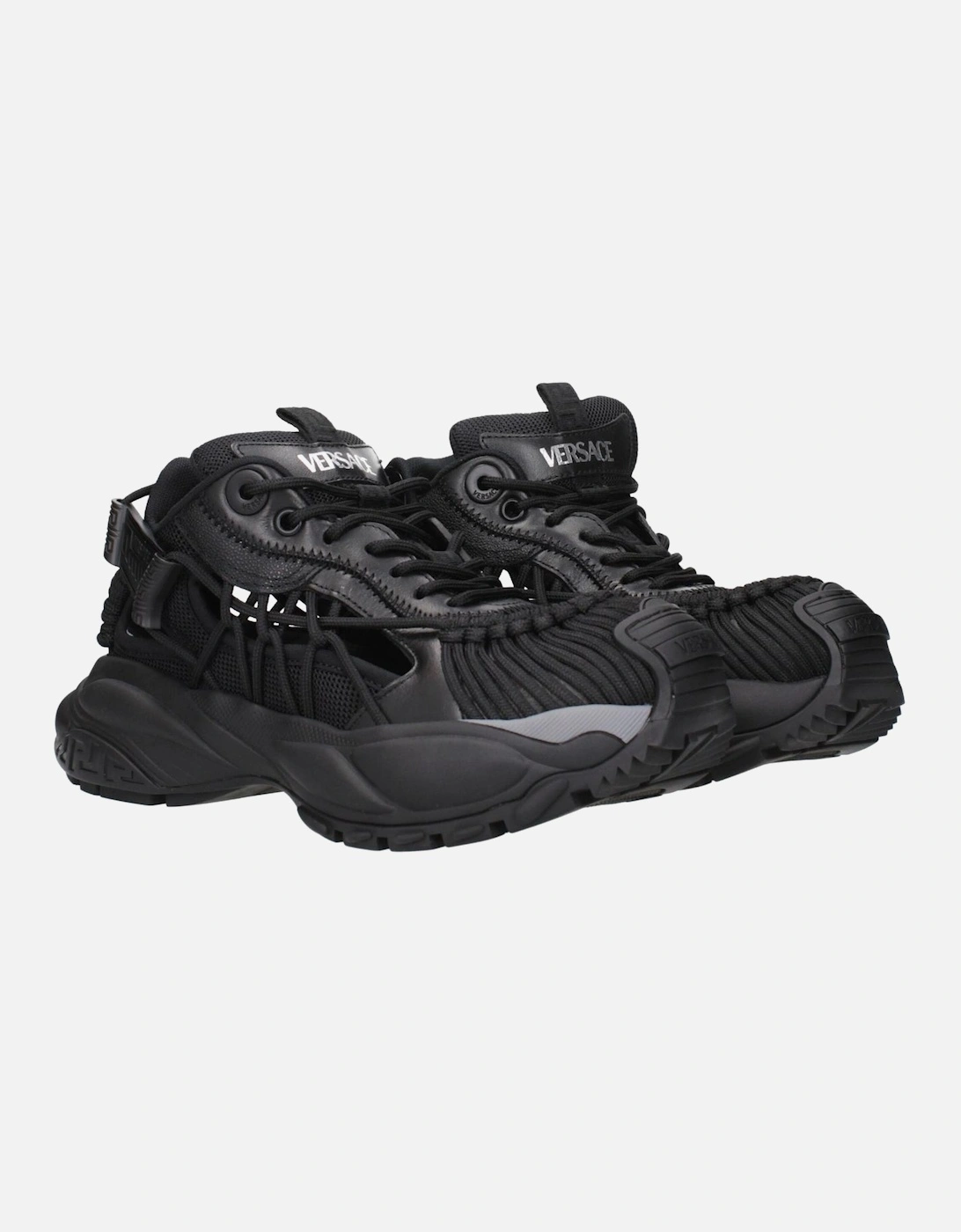 Leather Sneakers with Logo Detailing Women - Black