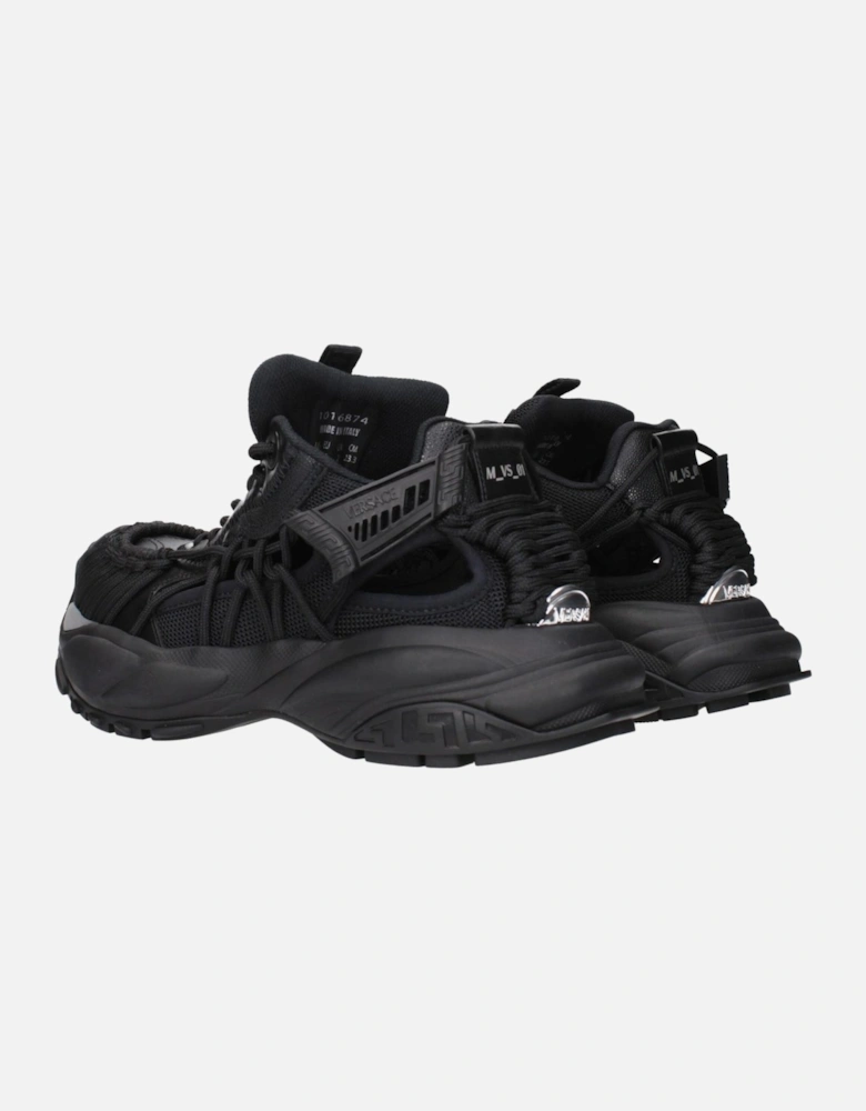 Leather Sneakers with Logo Detailing Women - Black