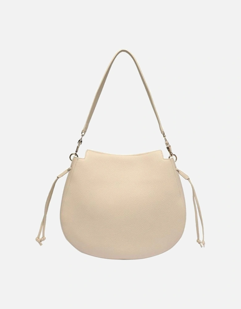 Calf Leather Handbag with Gold-Tone Hardware Women - Beige Bags