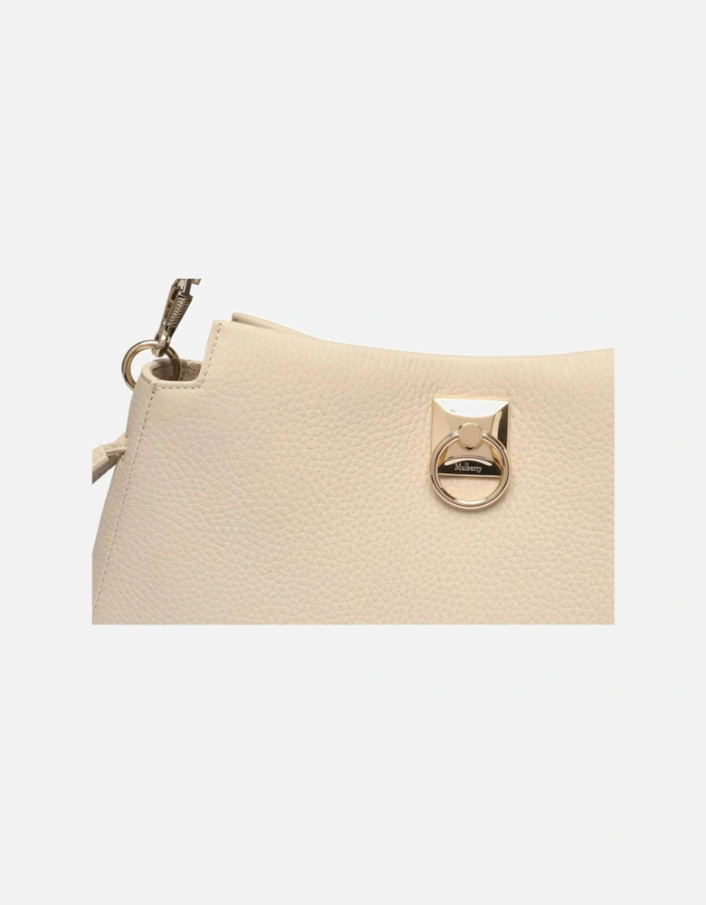 Calf Leather Handbag with Gold-Tone Hardware Women - Beige Bags