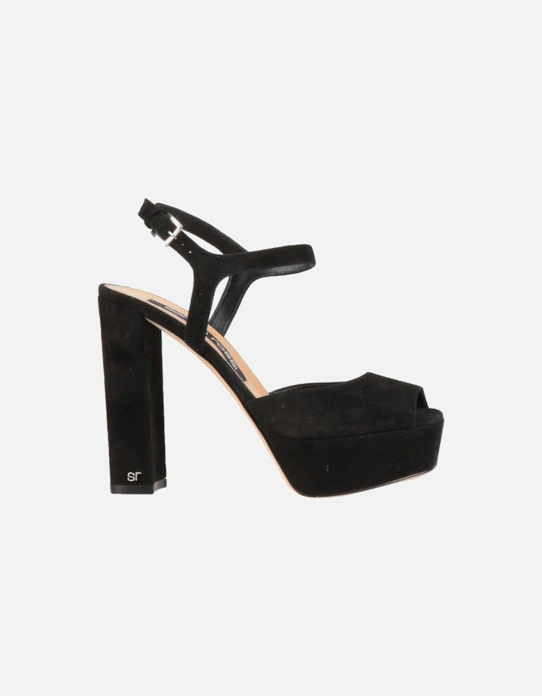 SR Monica Velvet Platform Heel Sandals Women - Black