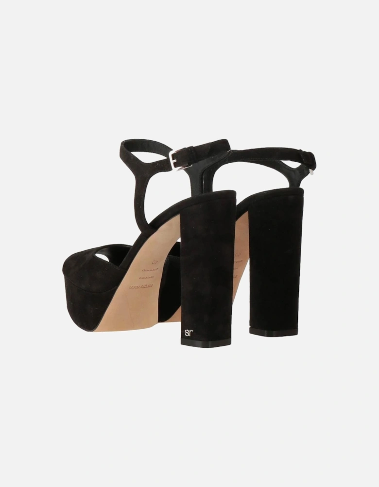 SR Monica Velvet Platform Heel Sandals Women - Black