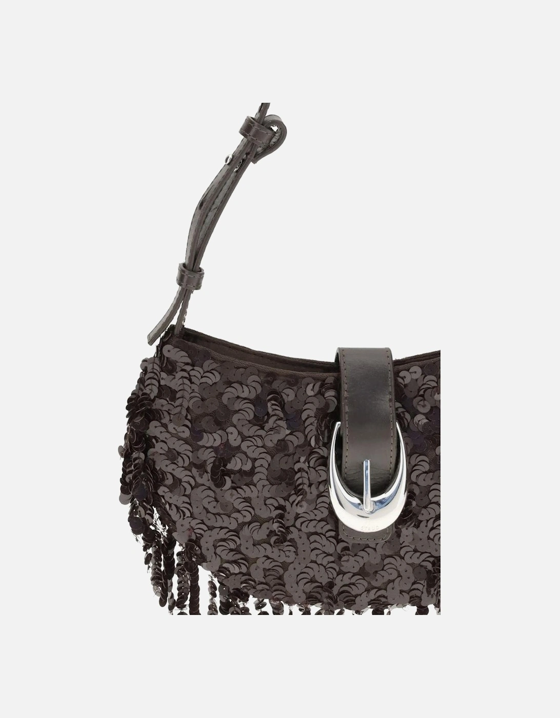 Half-Moon Sequin Shoulder Bag with Fringe Women - Brown